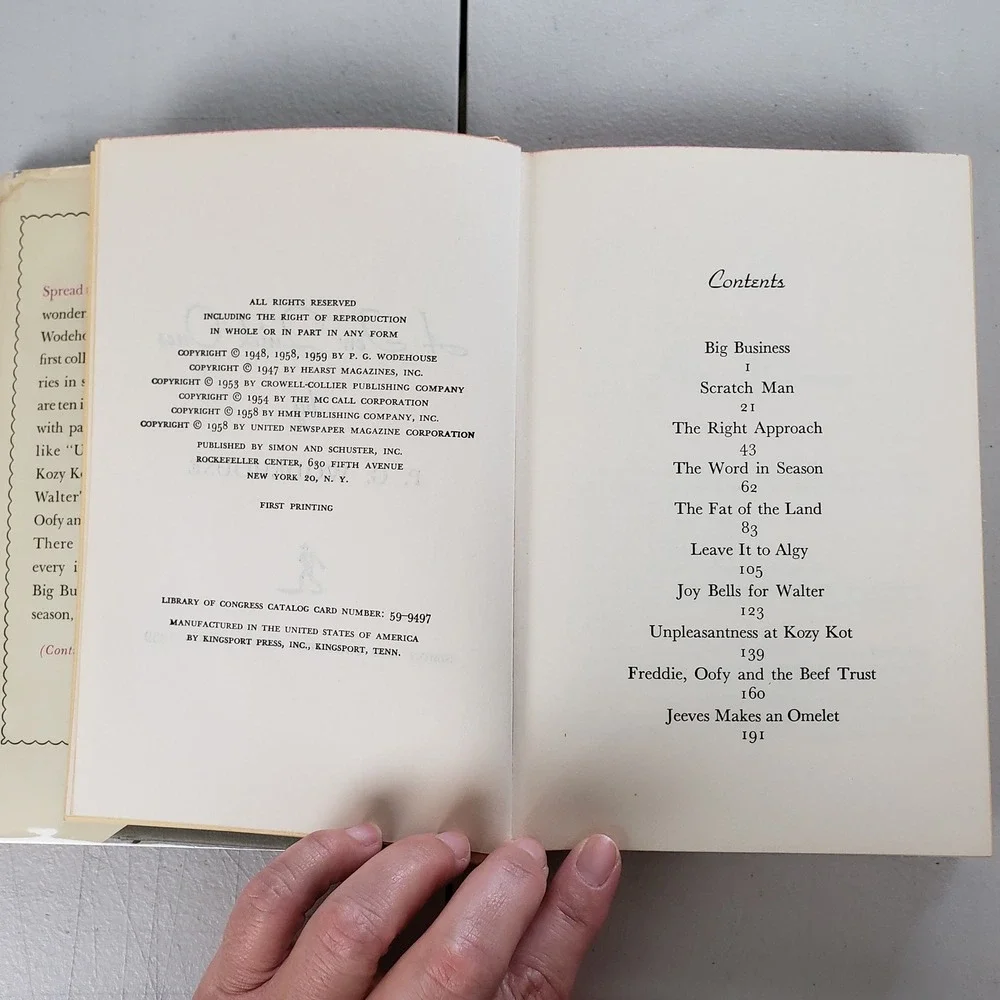 A Few Quick Ones P.G. Wodehouse 1959 First Printing Hardcover Dust Jacket Bacon